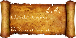 Lénárt Andos névjegykártya